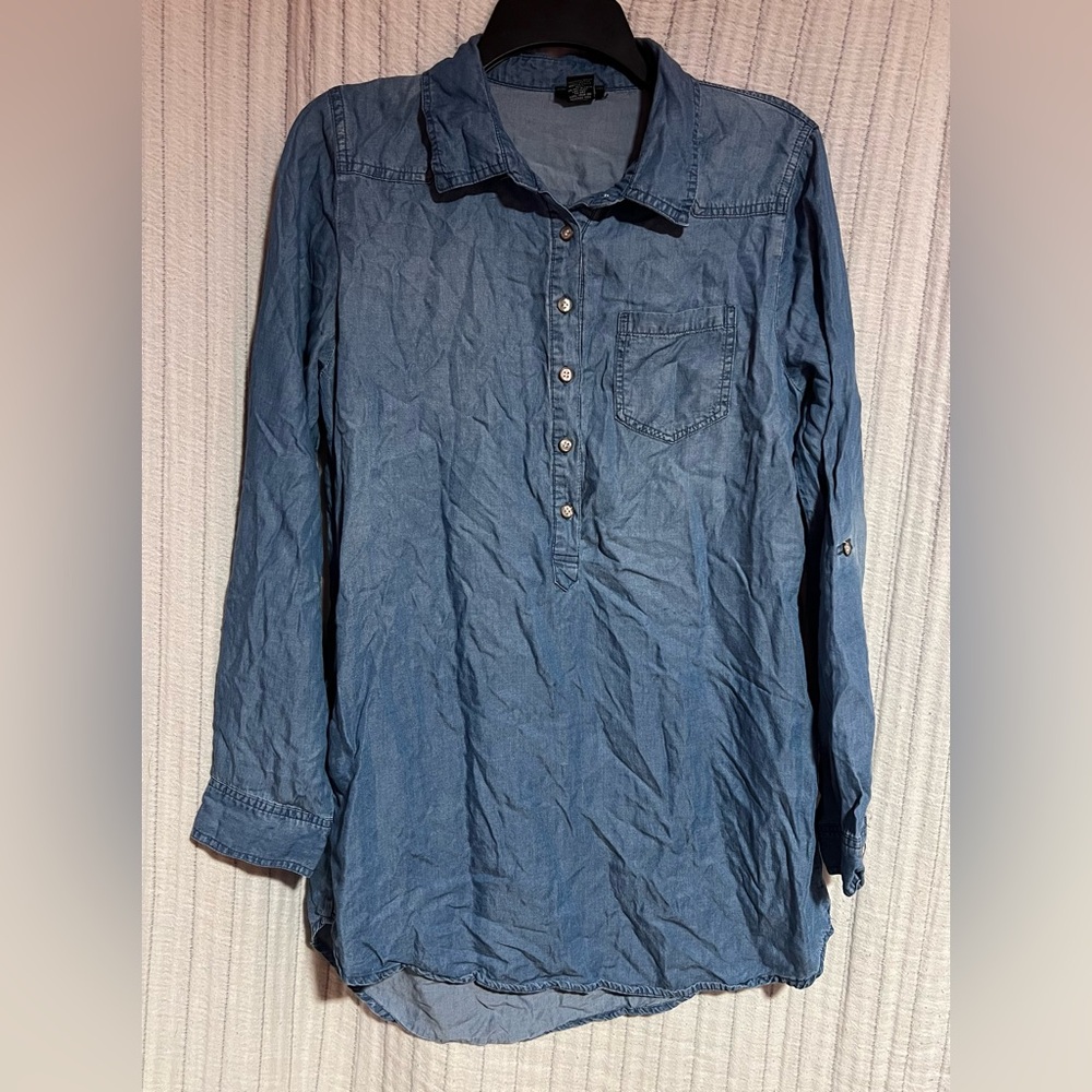 Rue21 Light Blue Half Button-Up Tunic